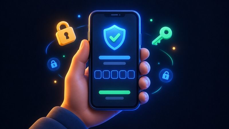 İki aşamalı doğrulama ekranı açık bir telefonu tutan el